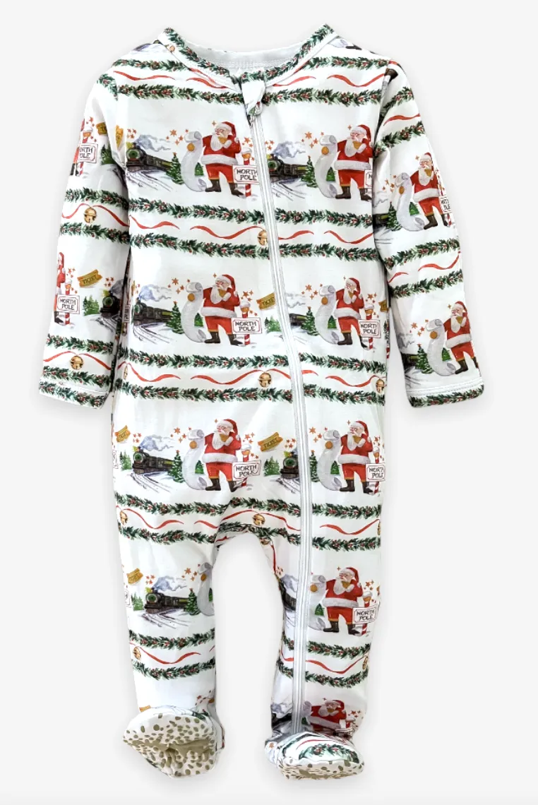 Velvet Fawn Ticket Please Zipper Footie Jammie