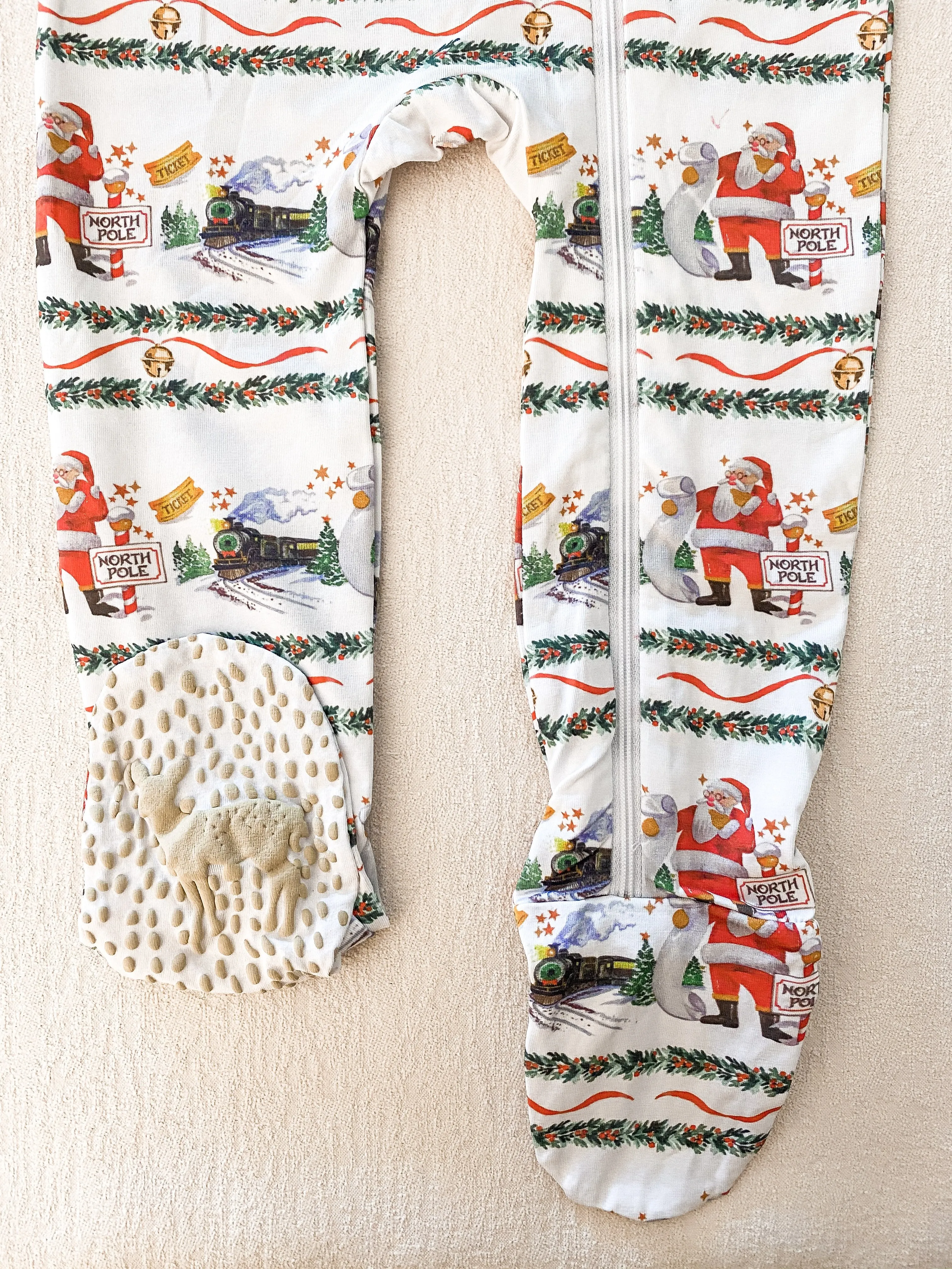 Velvet Fawn Ticket, Please! Zipper Footie Jammies