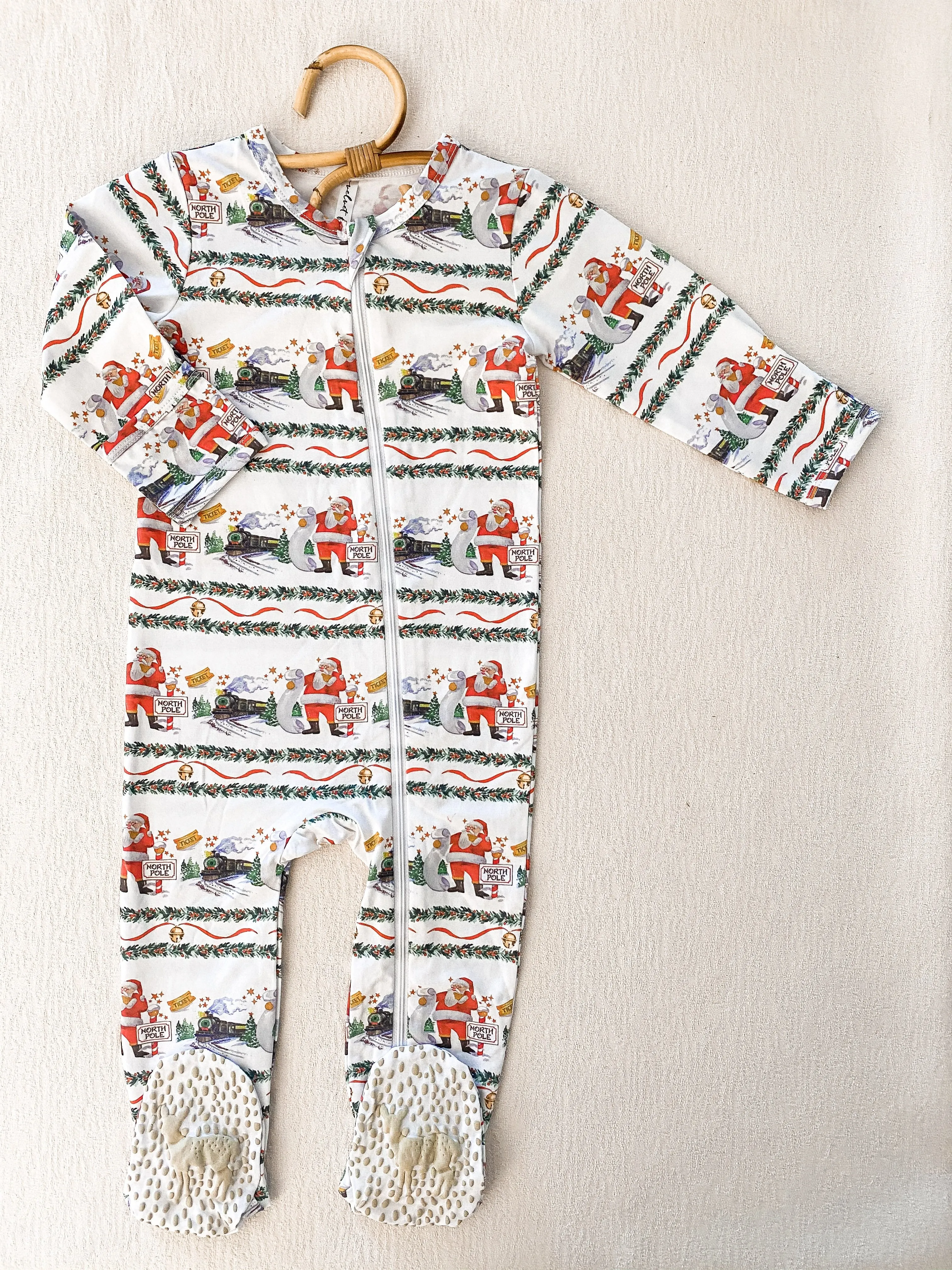 Velvet Fawn Ticket, Please! Zipper Footie Jammies