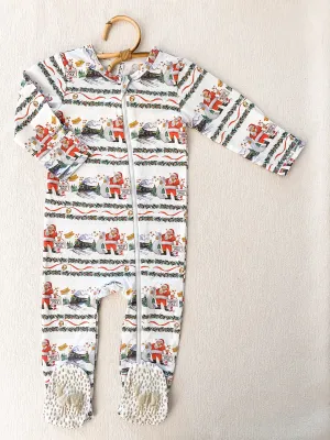 Velvet Fawn Ticket, Please! Zipper Footie Jammies