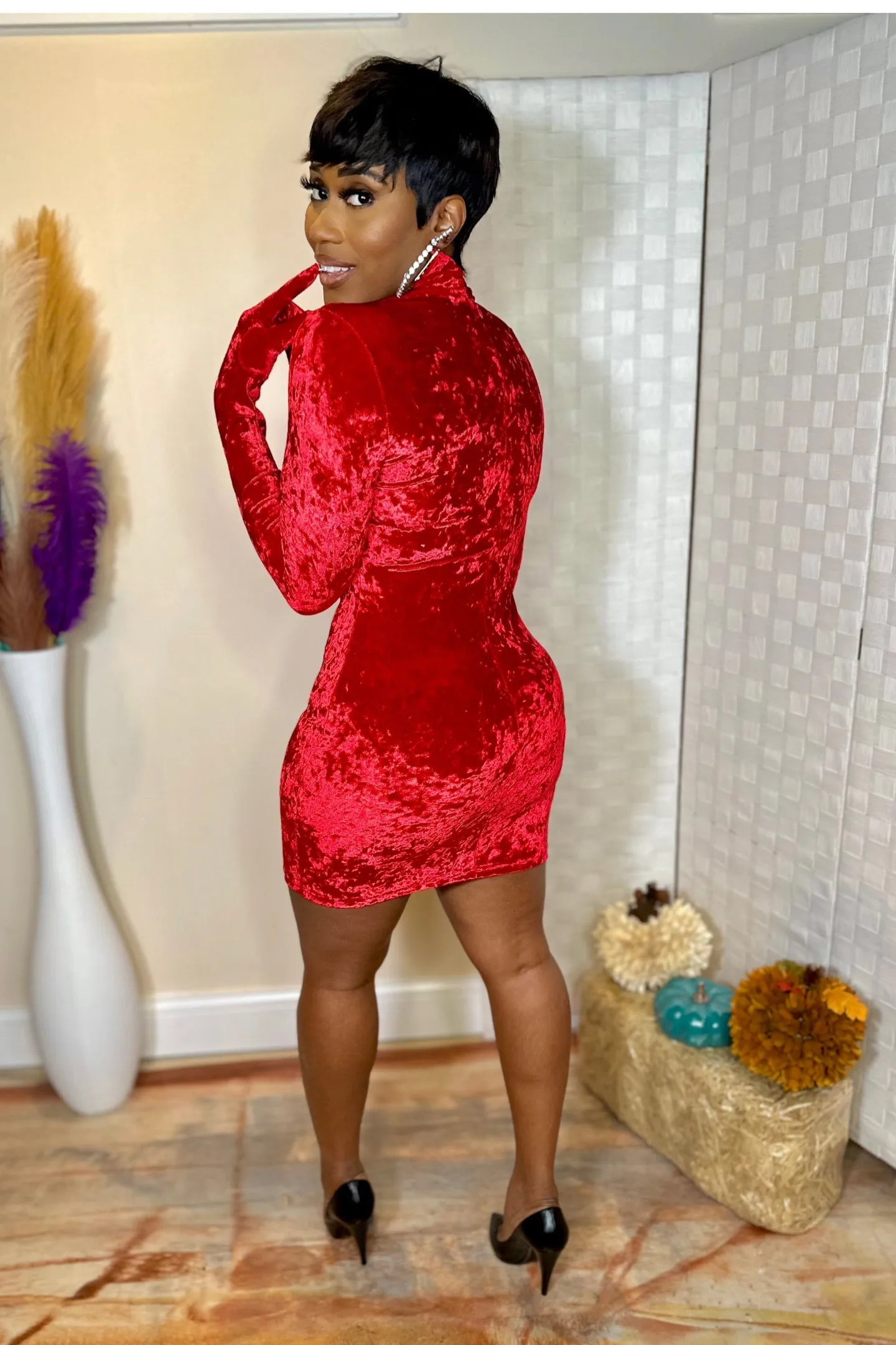 VELVET GLOVE DRESS