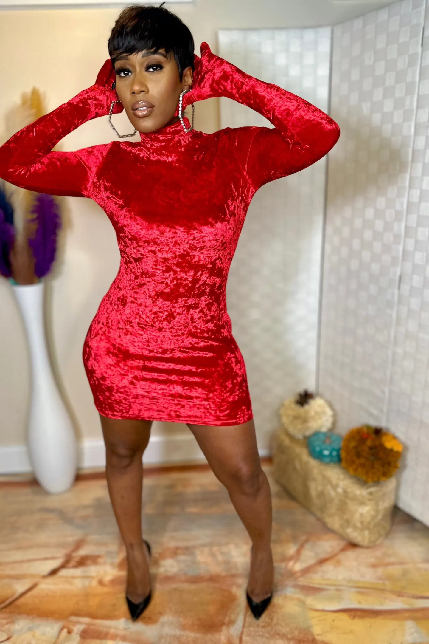 VELVET GLOVE DRESS