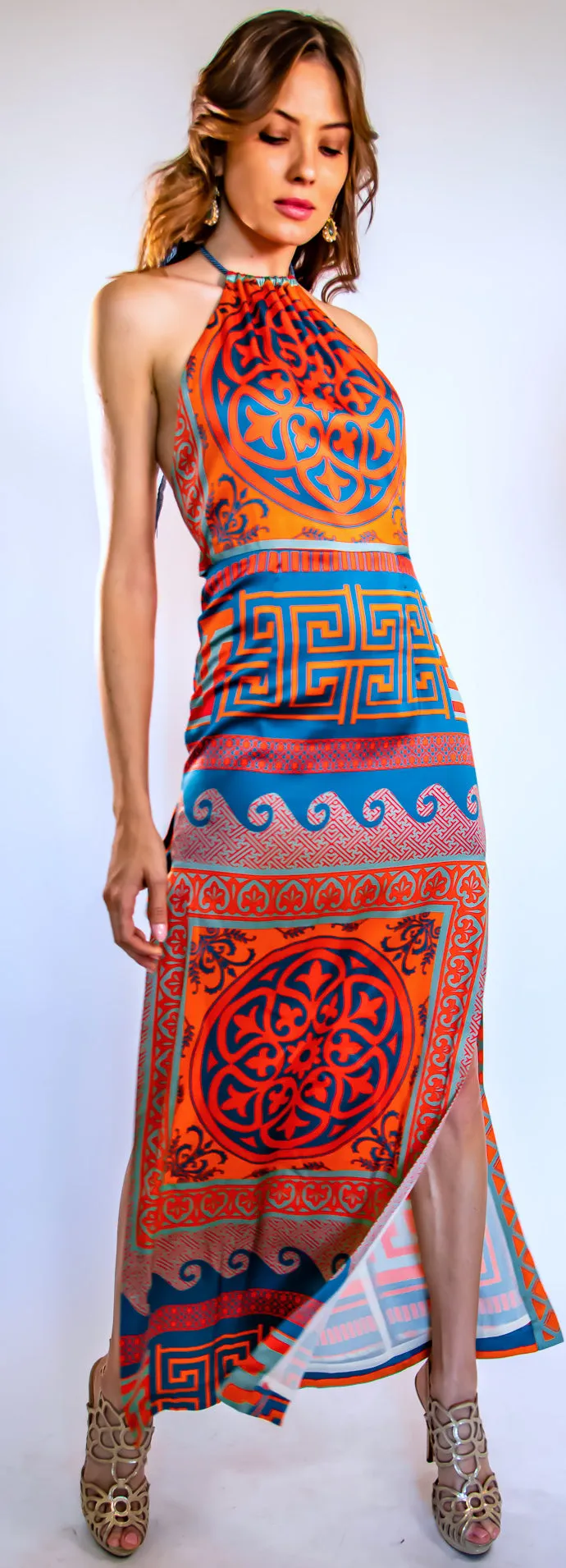 Venus Orange Blue Dress