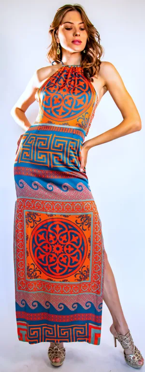Venus Orange Blue Dress