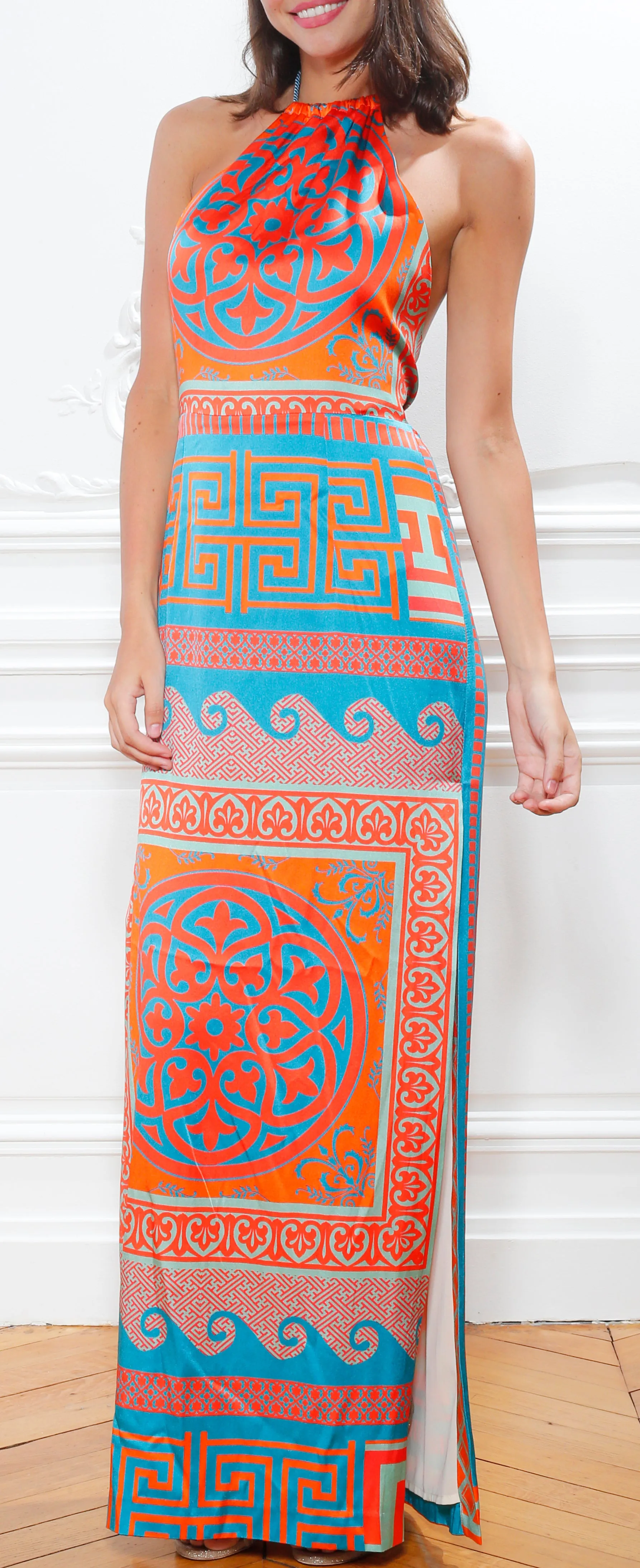 Venus Orange Blue Dress