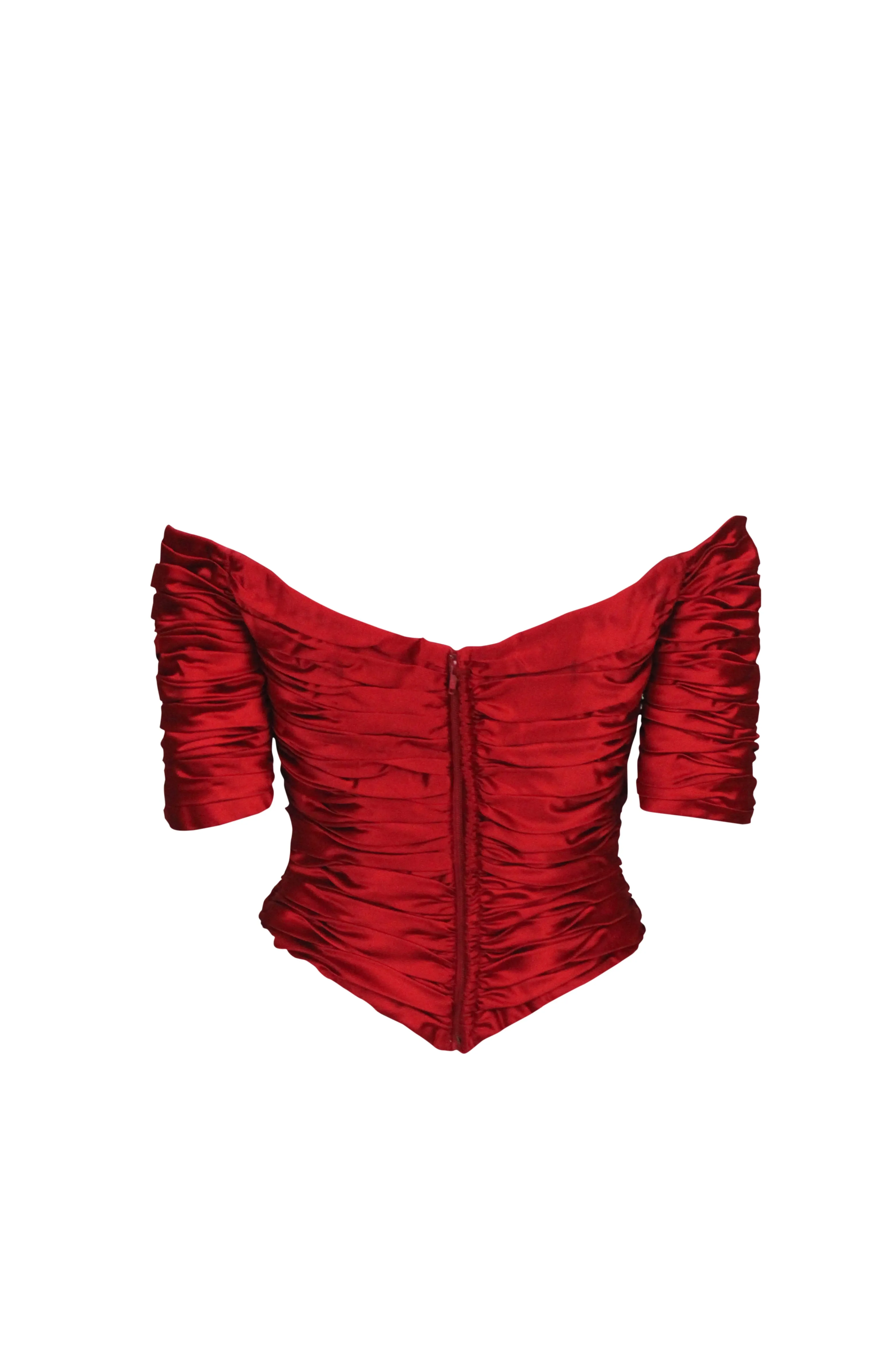Vicky Tiel Red Ruched Corset, US 2