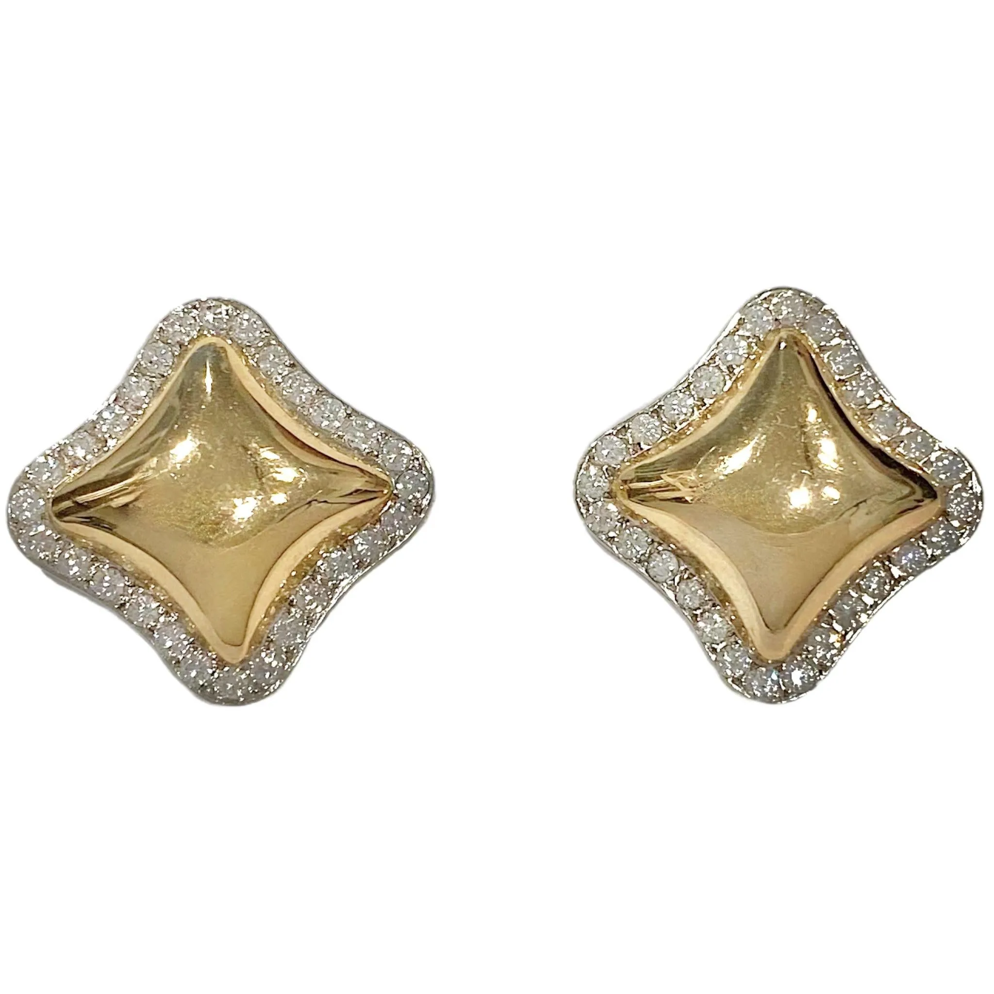 Vintage Esther Gallant 14K Diamond Earrings