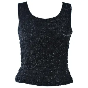 VINTAGE Hand Beaded Black Evening Blouse Size Small