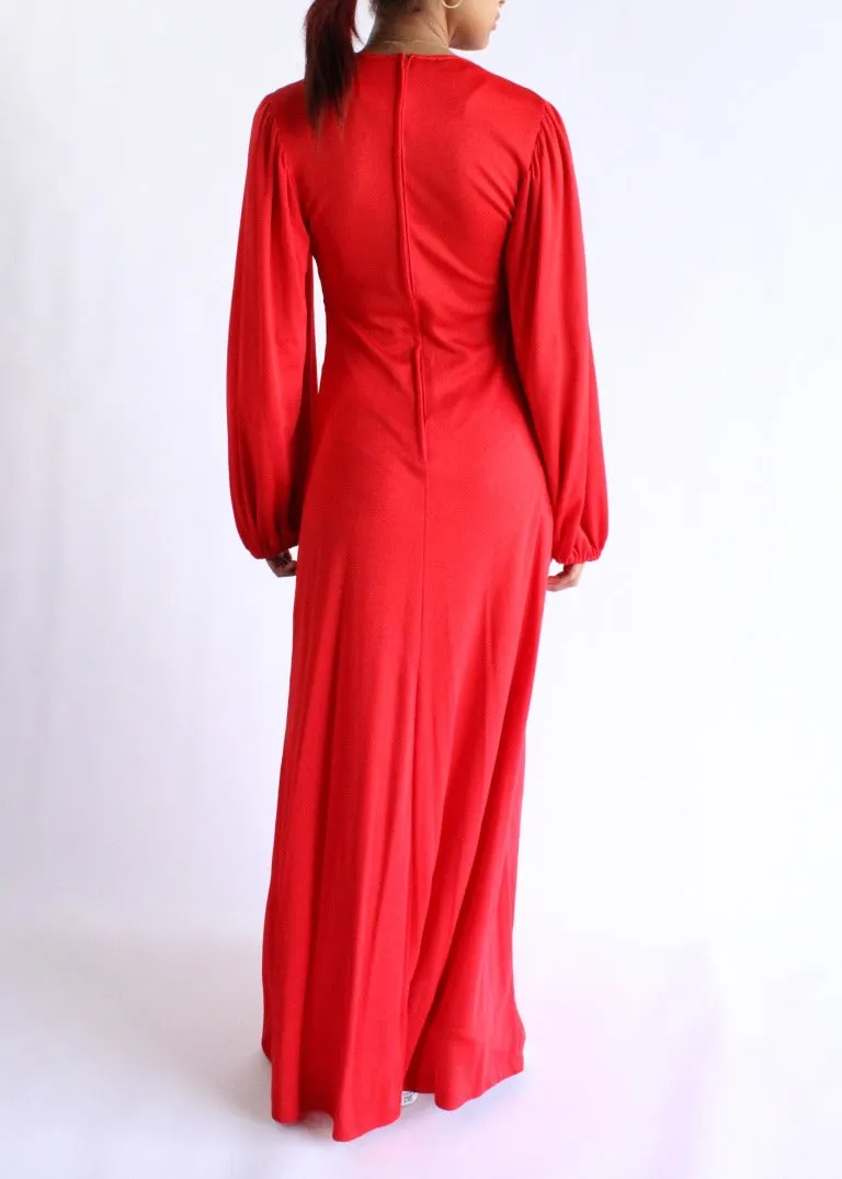 Vintage Red Dress D0048