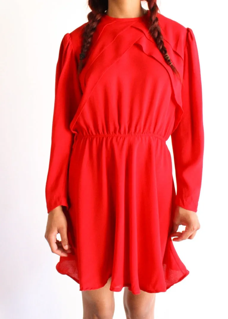 Vintage Red Dress D0195