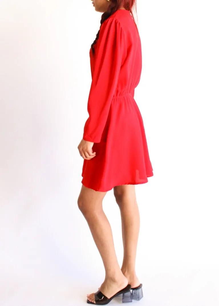 Vintage Red Dress D0195