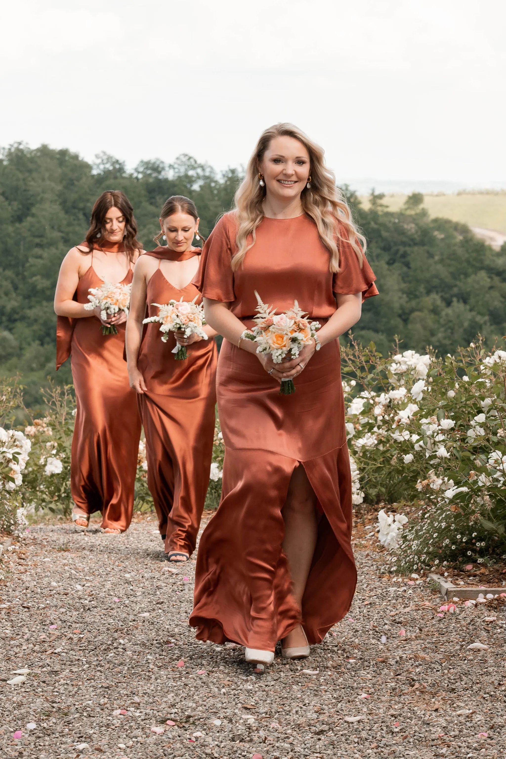 Viscose Satin Swatch in Terracotta