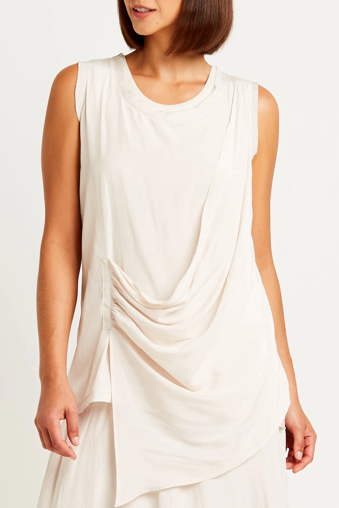 Washable Silk Draped Tank
