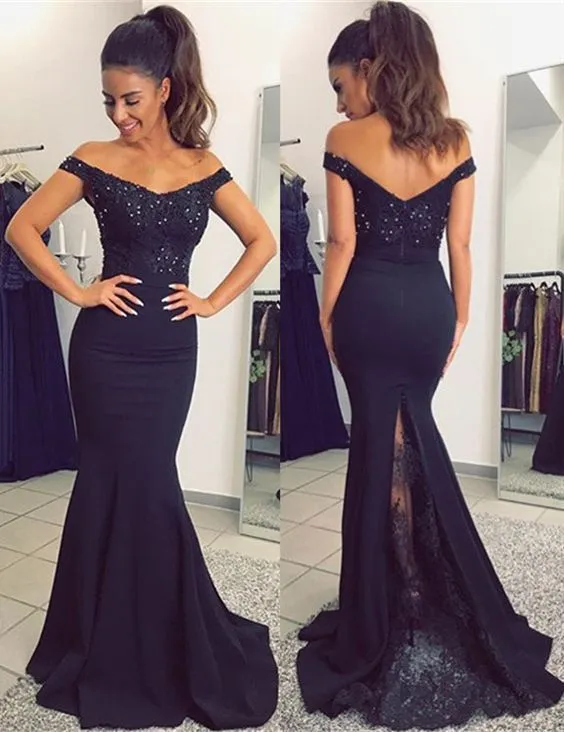 wedding guest dress 2021 black lace bridesmaid dresses long mermaid elegant wedding party dama dress