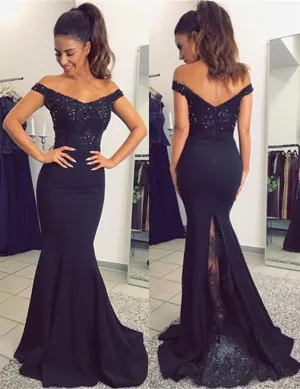 wedding guest dress 2021 black lace bridesmaid dresses long mermaid elegant wedding party dama dress