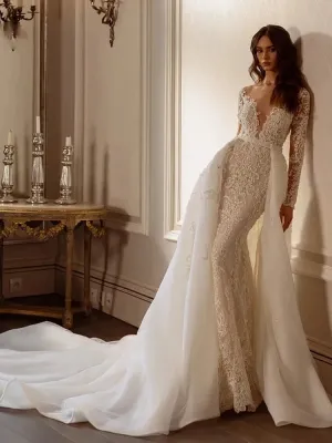Wedding Guest Dresses: Vintage Wedding Dresses With Detachable Train Classic