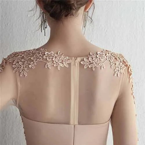 Women's Lace Appliques Mermaid Long Train Prom Dresses