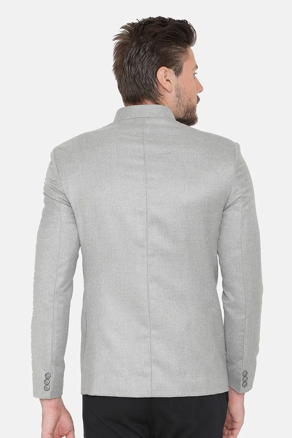 Wool Blend Blue Bandhgala