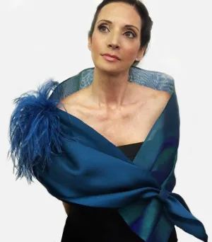 Wrap with Ostrich Feathers